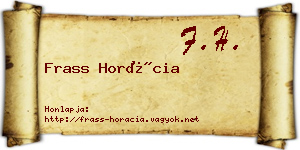 Frass Horácia névjegykártya